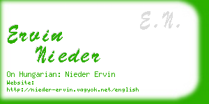 ervin nieder business card